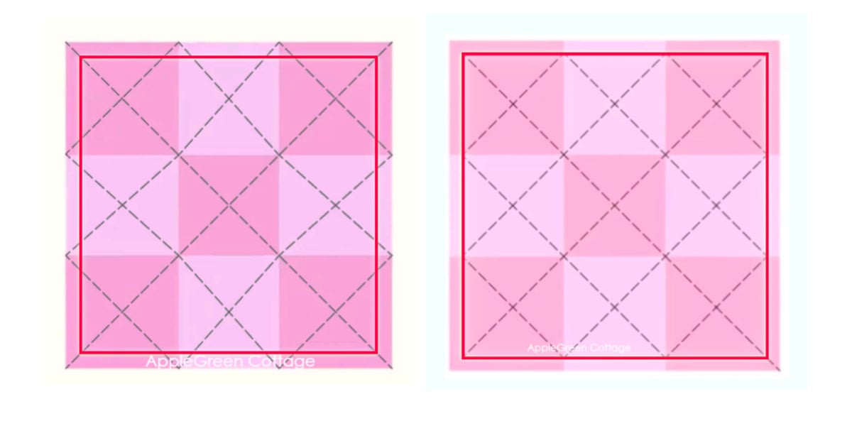 Two quilting designs showing how to leave enough room for binding on your quilts.