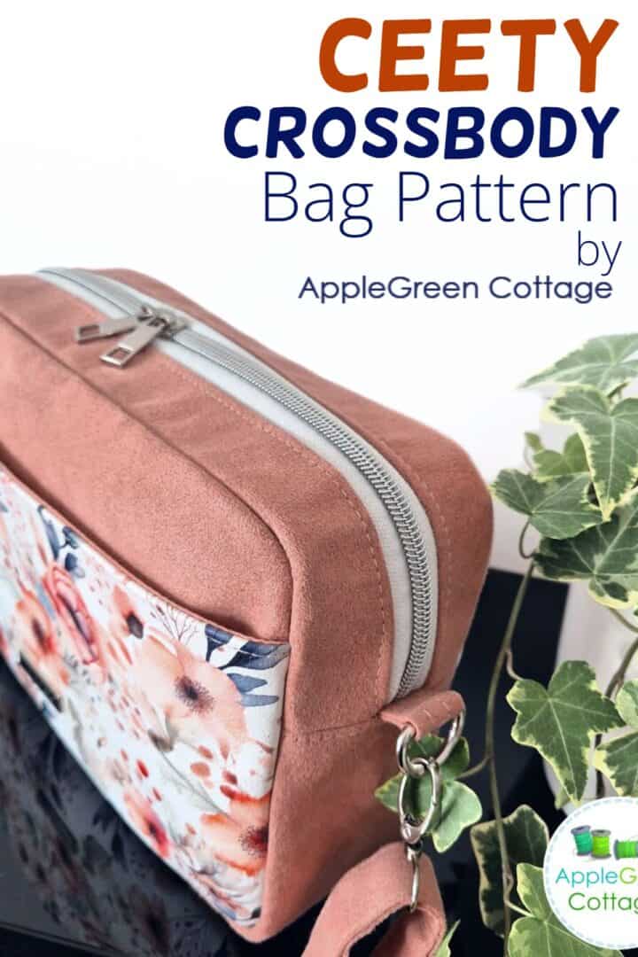 CEETY crossbody bag video tutorial thumbnail showing finished bag and adjustable strap.