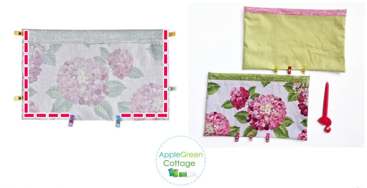 Rectangles sewn into a pocket.