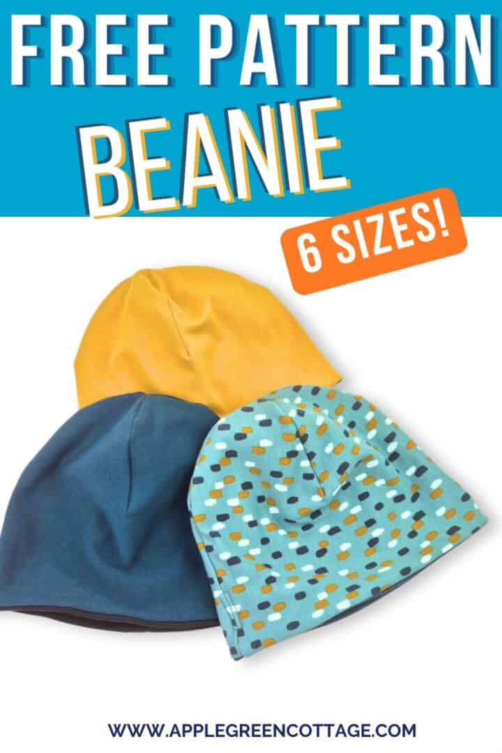Reversible knit beanie made with a beanie hat pattern.
