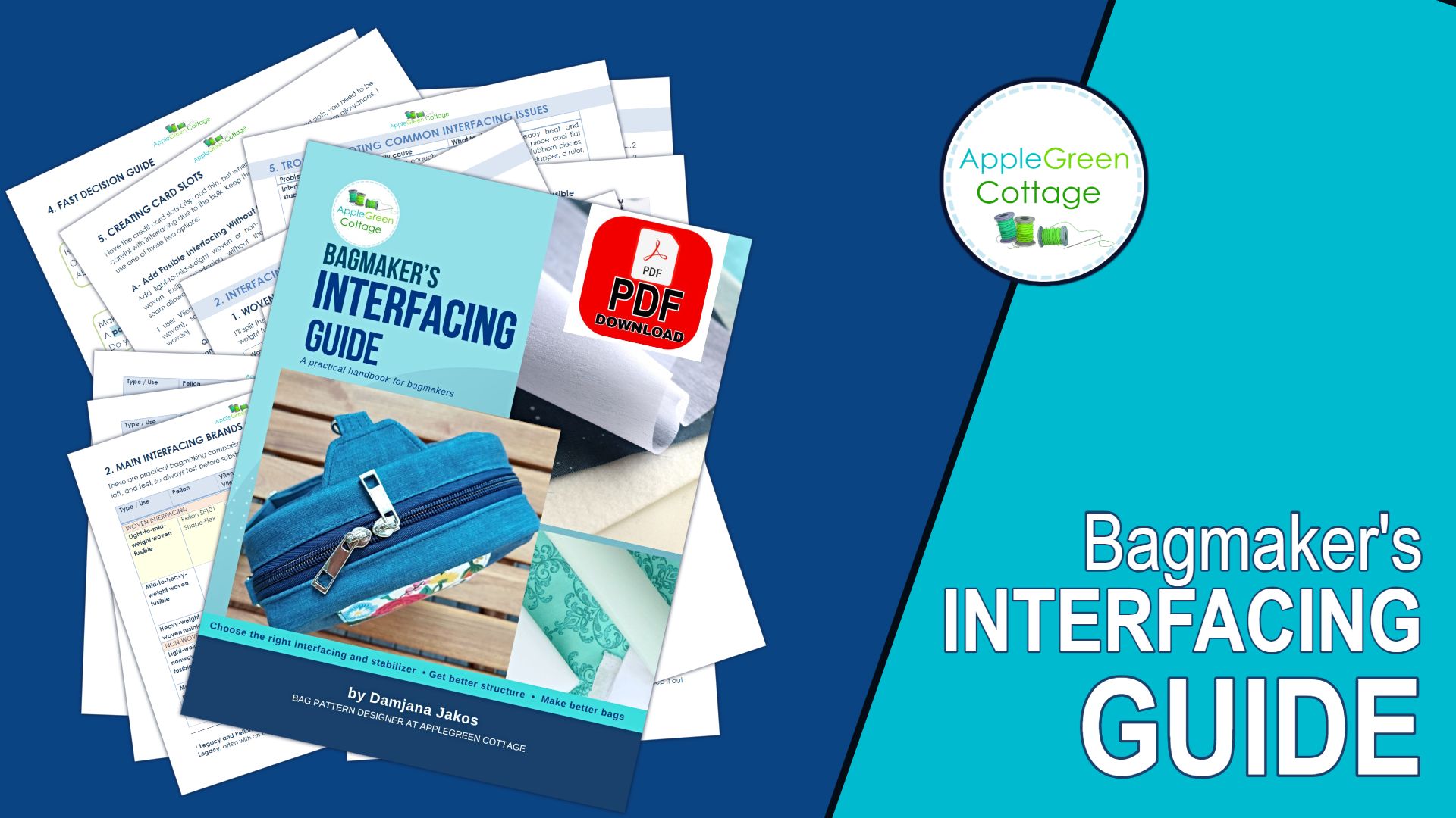 Full Bagmakers Interfacing and Stabilizers Guide PDF by applegreencottage.com