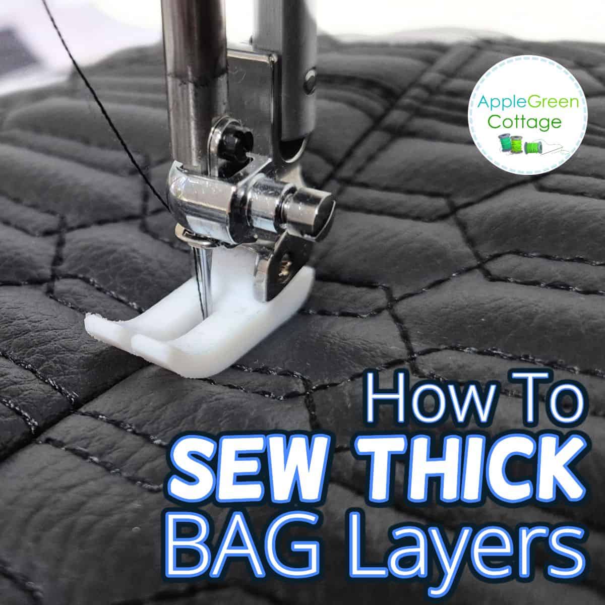 Sewing thick bag layers with clips on a domestic sewing machine